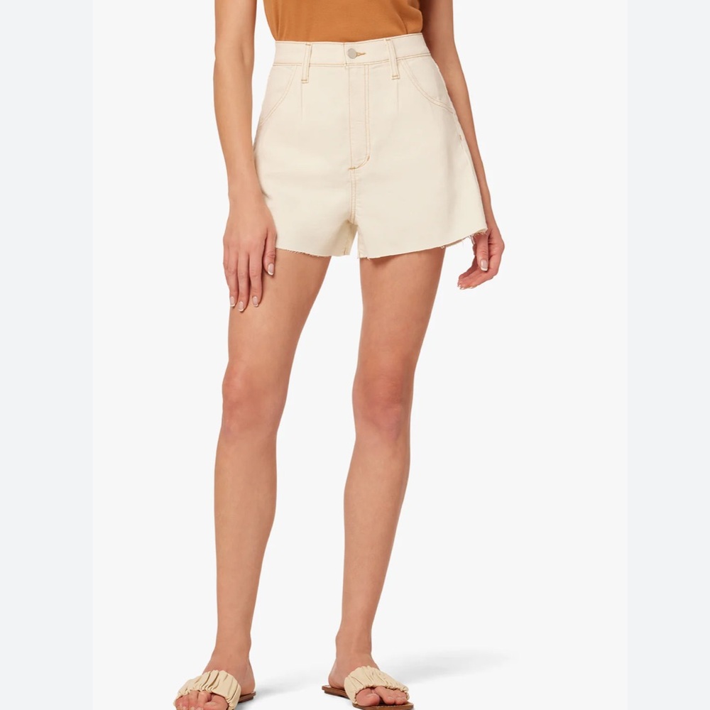 Joe's Jeans The Pleated Short Size 27 Women Hight Rise Preppy In Natural